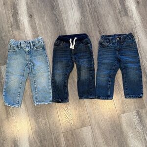 GAP Toddler Denim Jeans Trio - Light Blue, Dark Blue, Navy